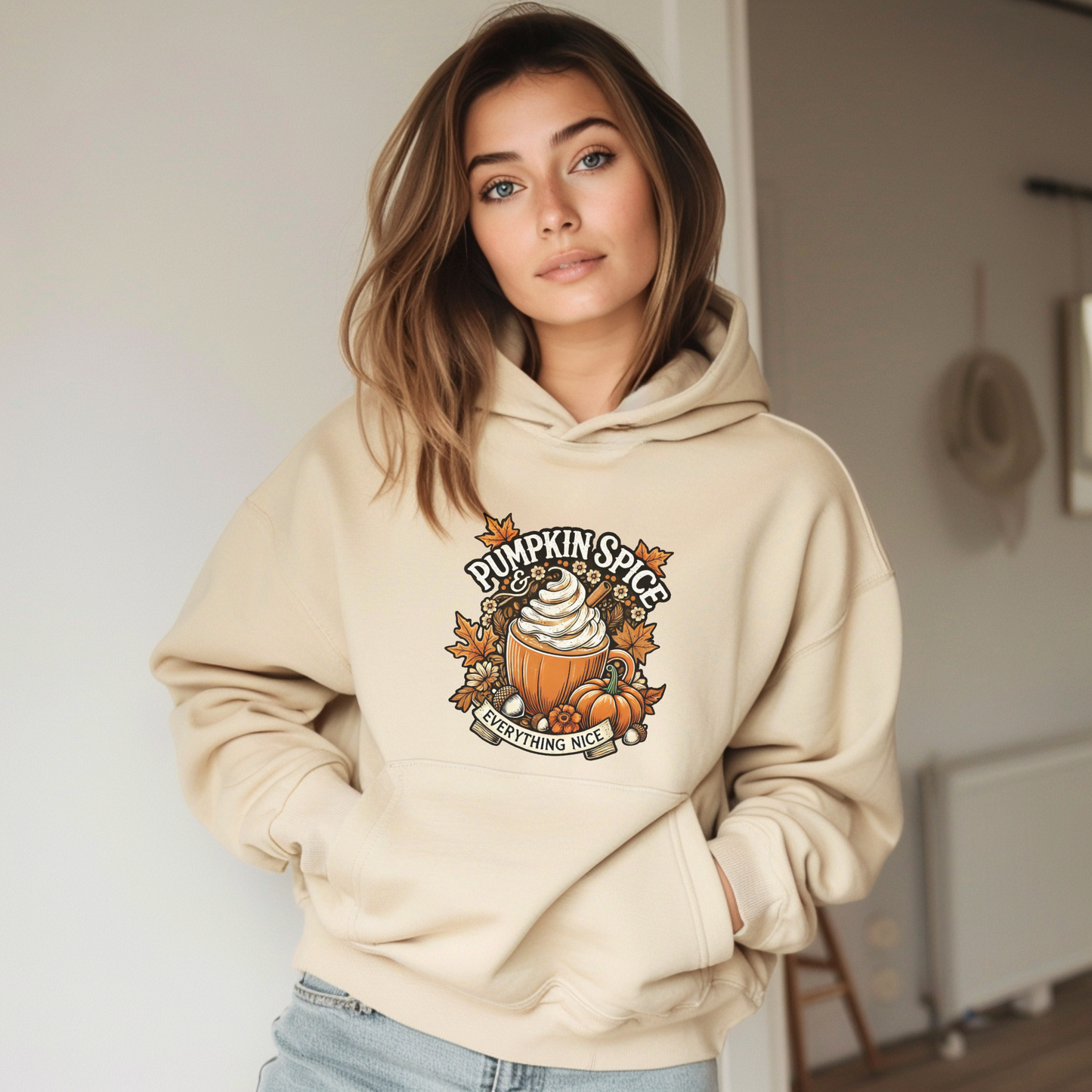 Pumpkin Spice & Everything Nice - Fall Vibes, Unisex Heavy Blend™ Hooded Sweatshirt